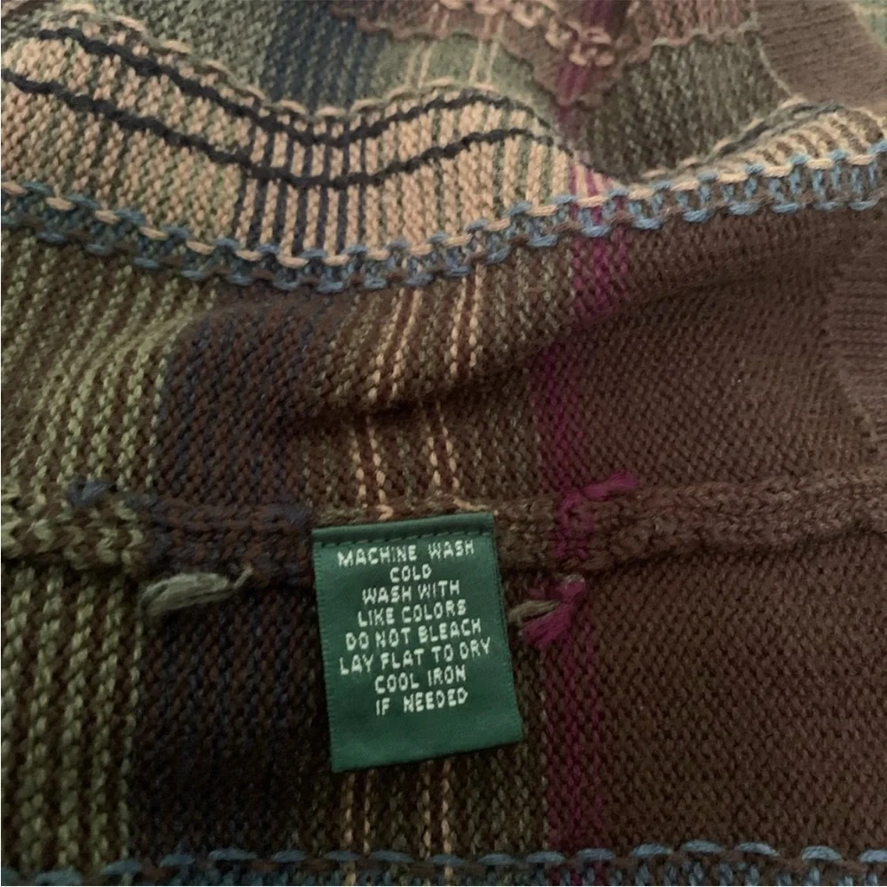 LRL Equestrian Plaid Shawl Collar Sleeveless Toggle Closure Sweater Vest Size 2X - Picture 9 of 10